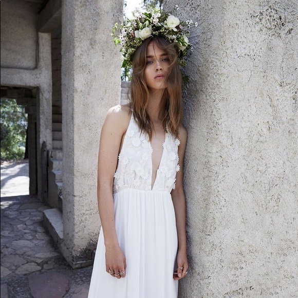 FOR LOVE & LEMONS BOHO MAXI FREE PEOPLE BRIDAL GOWN WEDDING DRESS STONE COLD FOX - Picture 13 of 16